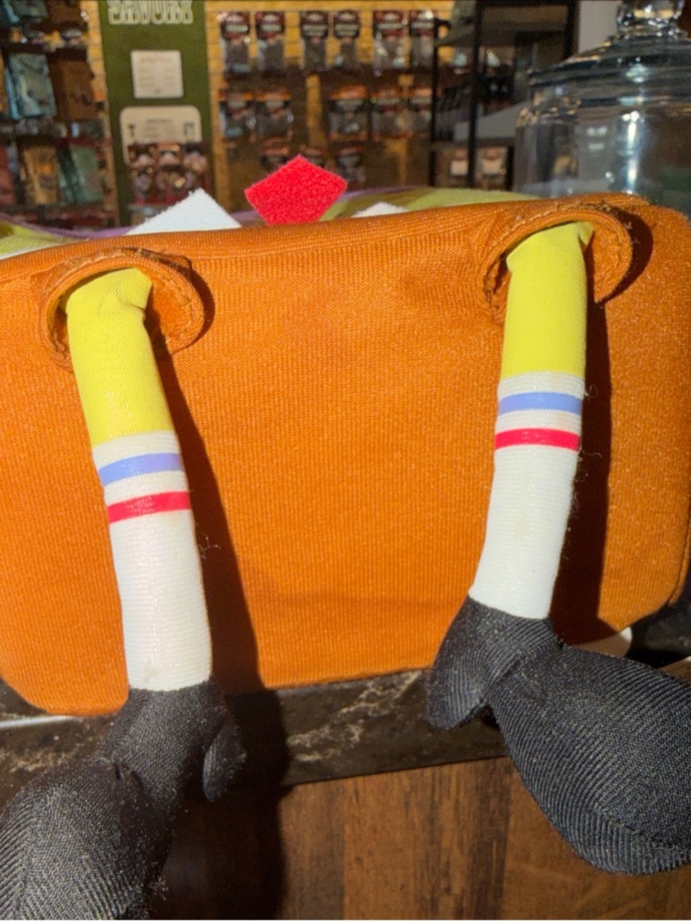 Nickelodeon Sponge  Bob Basket Tote Dangling Legs 2005 Beef Jerky Square Suckers - Picture 10 of 14